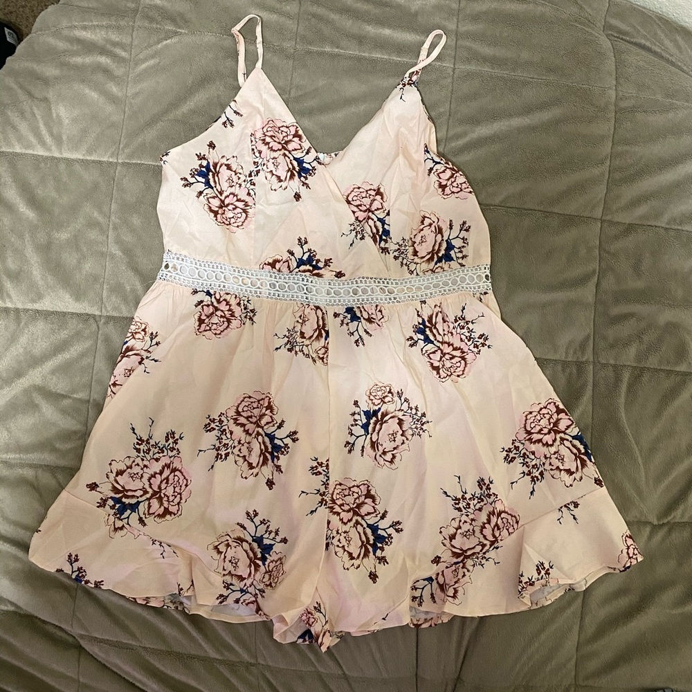 Blush Pink Floral Romper